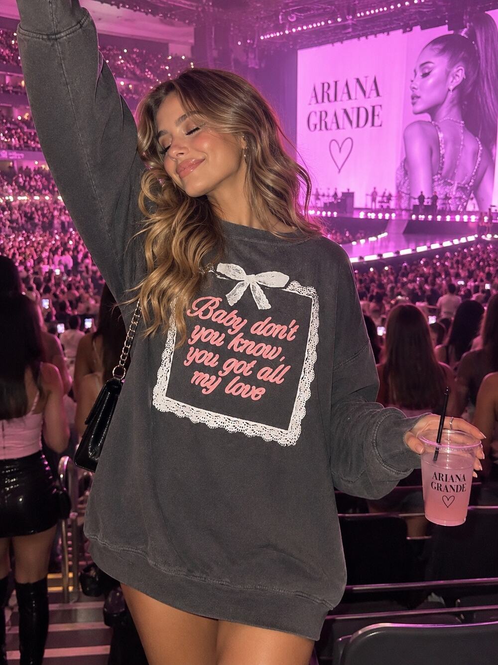 Ariana Grande Yours Truly 10th Anniversary All My Love Crewneck for Spotify. XL